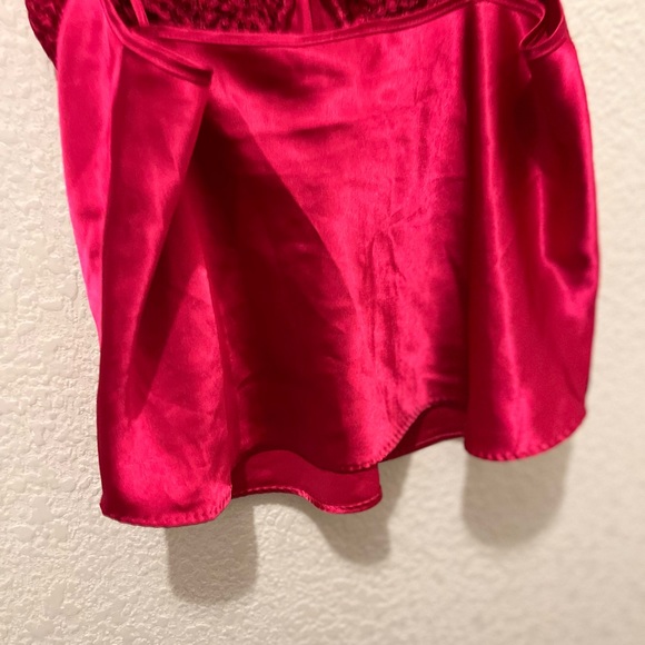 Cinema & Etoile Pink Strappy Sleep Shirt Satin Top Lingerie Vintage Women Size L - Picture 5 of 10